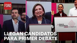 Candidatos a la presidencia de México llegan al INE para el primer debate  Las Noticias [upl. by Noswad]