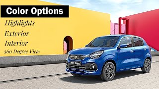 MARUTI SUZUKI CELERIO  Color Options Highlights Exterior Interior and 360 Degree View [upl. by Gerick]