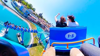 Pégase Express Parc Astérix  ONRIDE  family roller coaster POV [upl. by Ahseiyk]