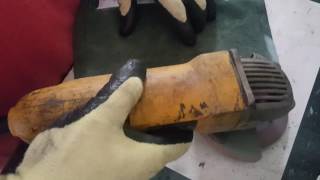 Leather Paring or skiving for Bible Rebind with an Angle Grinder [upl. by Yentruoc113]