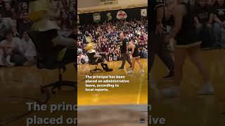 Video appears to show principal recreate lap dance with schools mascot at pep rally Shorts [upl. by Cirtap]