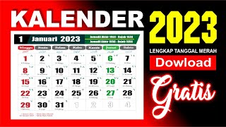 Kalender 2023 lengkap dengan tanggal merah masehi Hijriyah jawa  Download kalender Gratis [upl. by Ainyt]