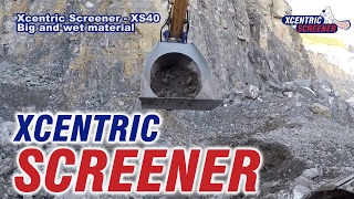 XCENTRIC SCREENER bucket XS40 Screening big and wet material in a quarry [upl. by Odlonra]