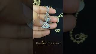 Diamond Celebrity’s 2CT VVS D Moissanite White Tri Clr Silver Charm Evil Eye 1″ Pendant Men amp Women [upl. by Battista]