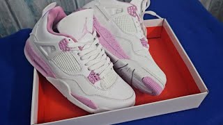 Air Jordan 4 Pink Oreo Unboxing  Mod shots [upl. by Berkin]