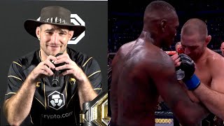 Sean Strickland reveals what Israel Adesanya told him in the cage after their fight at UFC 293 [upl. by Cummine]