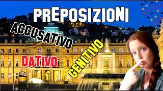 Lezione Tedesco 4  Preposizioni con accusativo dativo e genitivo  Wechselpräpositionen [upl. by Eseilanna]