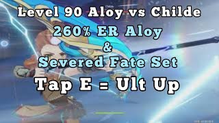 Full ER Emblem Severed Fate  Elegy Bow Lvl 90 Aloy vs Childe  Genshin Impact [upl. by Retluoc47]