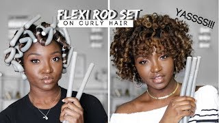 Flexi Rod Set on Wet Natural Hair  Made Beautiful New TRUE [upl. by Herstein]