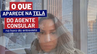 O que o agente consular visto americano vê no computador vistoamericano entrevistavisto visto [upl. by Nauqad]