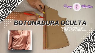 BOTONADURA OCULTA Y ADELANTAMIENTO DE HOMBRO CAMISERO 👚¡Aprende Su Trazo Fácilmente [upl. by Suillenroc]