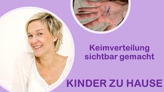 Wie verbreiten sich Keime  Ansteckung  EXPERIMENT FÜR KINDER mit Glitzer  Kinder zu Hause [upl. by Alisen539]