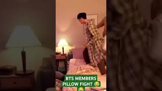 BTS MEMBERS PILLOW FIGHT 😂😂teekook bts youtubeshorts trending kpop [upl. by Jarrid]