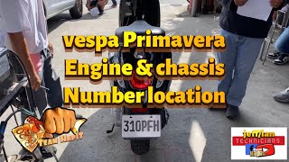 Vespa  Primavera  engine number location [upl. by Eat]