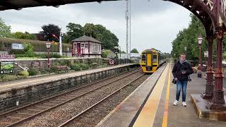 Train arriving at Settle on the Settle to Carlisle Line Settle North Yorkshire [upl. by Ainahpets]