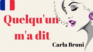 APRENDE A CANTAR en francés QUELQUUN MA DIT Carla Bruni [upl. by Yetta]