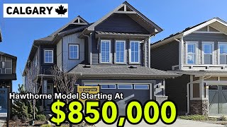 850K New Home in LIVINGSTON Calgary Hawthorne Model [upl. by Ayotaj]