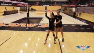 Emily Hiza  Volleyball Setter Footwork Drill  Art of Coaching VB [upl. by Ehtylb]