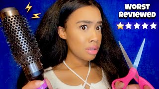 ASMR Fast amp Aggressive Haircut Roleplay Worst Reviewed EditionFast ASMR P2 [upl. by Noivax]