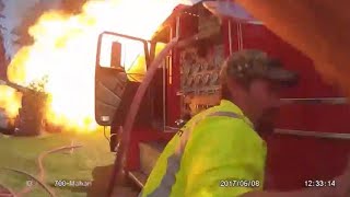 VIDEO Body cam captures frightening explosion [upl. by Ellek]