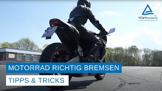 Motorrad richtig bremsen  Gefahrenbremsung mit und ohne ABS  Tipps amp Tricks [upl. by Enilecram]