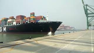 Container ship collide with jetty at JNPT Mumbai Port [upl. by Ayt]