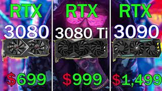 RTX 3080 Vs RTX 3080 Ti Vs RTX 3090  12 Game benchmark in 4K [upl. by Nilrak]