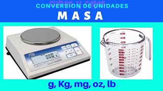 Masa  ¿Cómo se convierte a Kilogramos miligramos microgramos Gramos Onzas libras [upl. by Matthew]