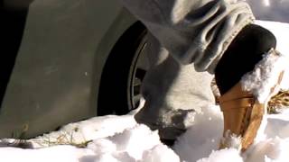 Beige clogs in the sun in the snow [upl. by Aserahs]