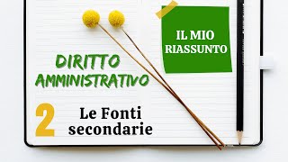 Diritto Amministrativo  Capitolo 2 le fonti secondarie [upl. by Erdnael861]