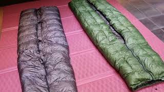 cumulus quilt 350 vs EE revelation 20F  quiltsleeping bag [upl. by Belsky]