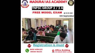 TNPSC GROUP 22A FREE MODEL EXAM  MADURAI IAS ACADEMY [upl. by Beisel985]