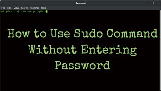 How to Use Sudo Command Without Entering Password In Ubuntu [upl. by Aizahs]