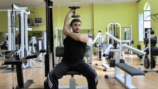 EXTENSION DE CODO PARA TRICEPS con mancuerna  Tutorial completo [upl. by Bobbye]