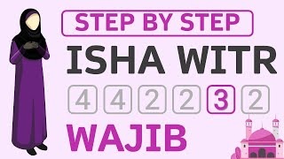 How to Pray 3 Rakat Witr Isha Salah  Dua e Qunoot  Beginner Step by Step  Female Sunni Hanafi [upl. by Odraboel]