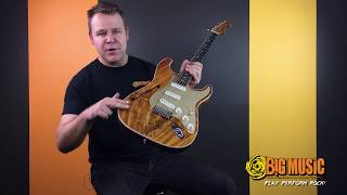 Fender Custom Shop 2017 Artisan Thinline Koa Stratocaster  Custom Video Demo Request [upl. by Anigger]