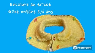 GILET fillette à tricoter de 56 ans  encolure facile au tricot [upl. by Seppala98]