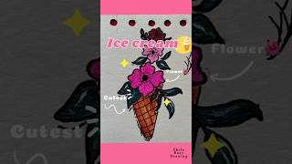 How to draw flower ice cream [upl. by Nosdrahcir325]