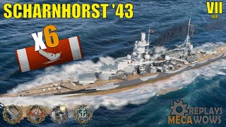 Scharnhorst 43 6 Kills amp 166k Damage  World of Warships Gameplay [upl. by Dreeda958]