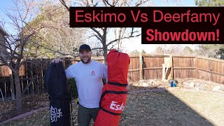 Eskimo Ice Fishing Hut VS Amazon Deerfamy Ice Hut [upl. by Asirrac646]