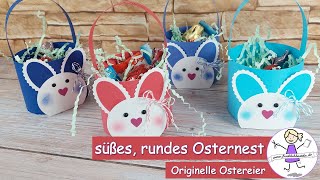 rundes Osternest  Osterkörbchen  mit Hasengesicht  Stampin Up  fröhlich basteln [upl. by Neelahtak]