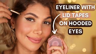 How To Apply Eye Lid Tapes And Eyeliner On Hooded Eyes  Hajar Beauty [upl. by Nrek85]