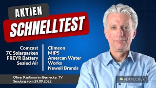 AktienSchnelltest inkl Comcast 7C Solarparken Freyr Battery Climeon Newell Brands usw [upl. by Ramsdell]