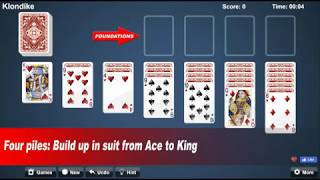 How to play Classic Solitaire Klondike 100 FREE  No download [upl. by Ardeed]