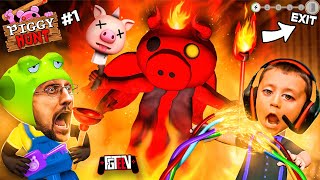 PIGGY HUNT 1 Its AMONG US but a Psycho Pig Hunts You While You do Tasks FGTeeV Escape Gameplay [upl. by Koralle841]