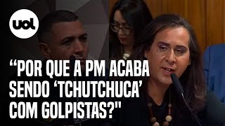 CPI do 81 Duda Salabert questiona excoronel Por que PM foi tchutchuca com golpistas [upl. by Anileuqcaj]