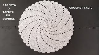 CARPETA O TAPETE EN ESPIRAL TEJIDO A CROCHET  TUTORIAL  GANCHILLO [upl. by Marcus]