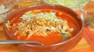 Pozole Rojo de trigo  recetas de pozole [upl. by Ennayt]