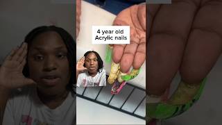 Fouryearold Acrylic Nails [upl. by Nylteak865]