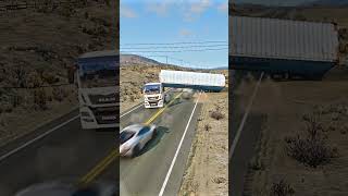 BeamNG Drive Realistic Freeway Crashes 218 shorts dangerousovertaking speedaccident crashmoment [upl. by Etnor]